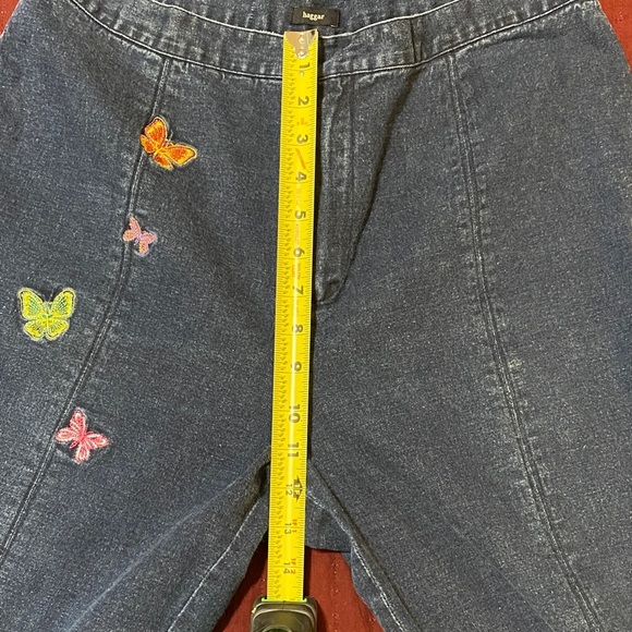 Haggar Whimsical and Fun Embroidered Butterfly 🦋 Blue Jeans Size 14 - Picture 7 of 9